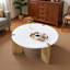 Table basse Minimalist - panneau de fibres à densité moyenne blanc de 33,4 po avec pieds en bois