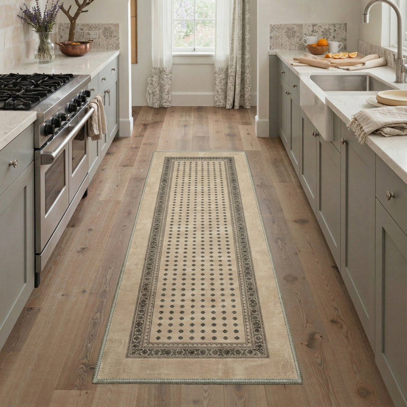 Tapis beige / brun Aldovin Novara Boho, Tapis de couloir 2 pi x 6 pi