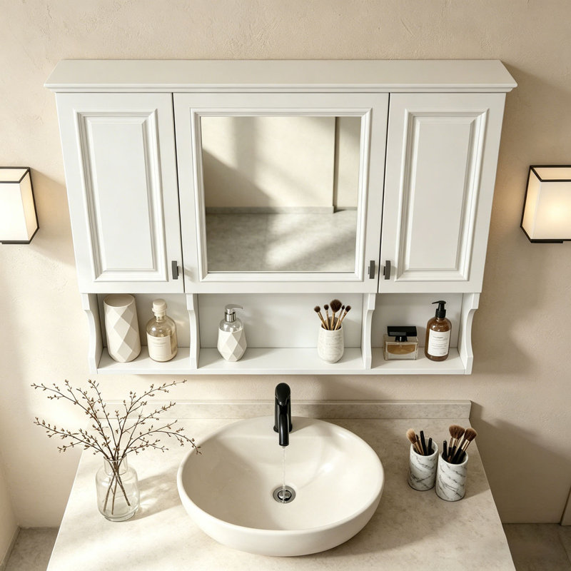 35'' x 28'' Wall Mounted Bathroom Medicine Cabinet, White