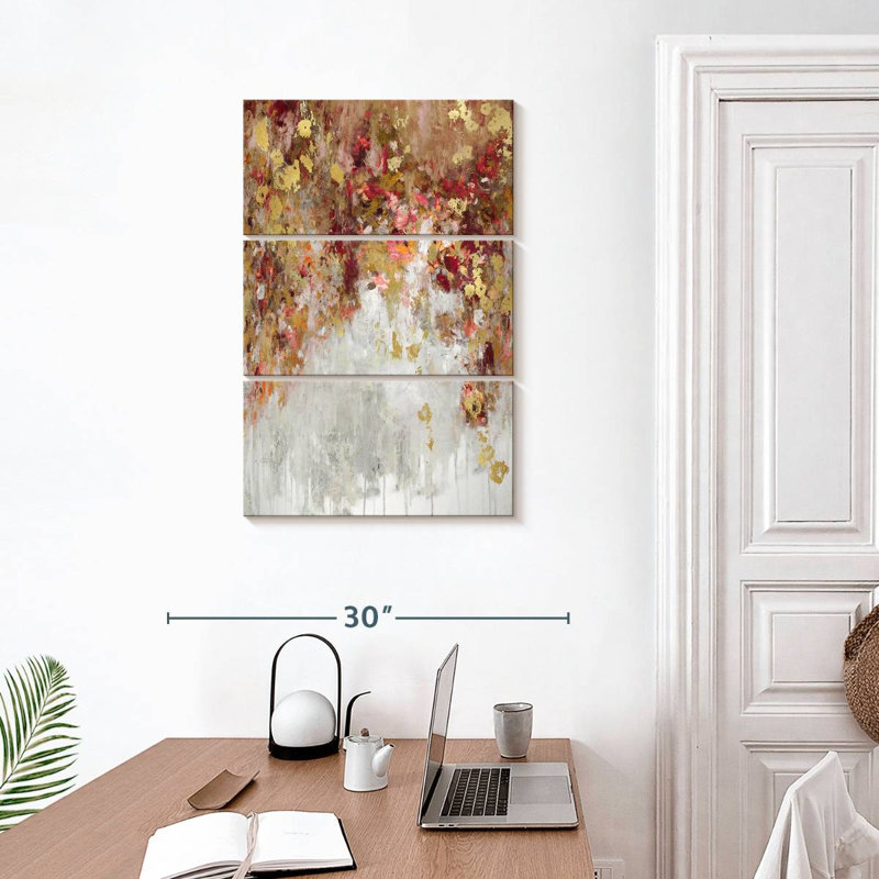 Rouge cascade Avery avec or, H 32 po x l 20 po