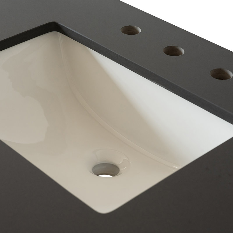 49" Gray Quartz top with rectangle sink
