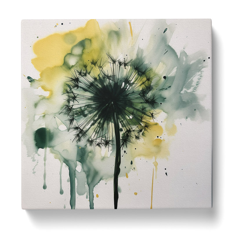 Dandelion Gestural Art No.3 - Wrapped Canvas