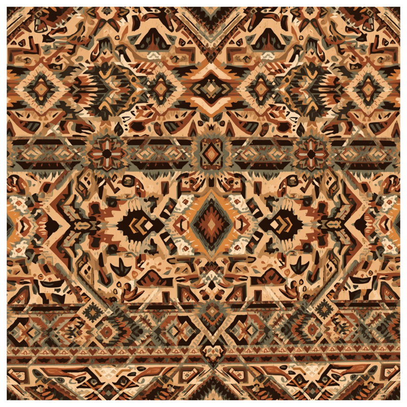 Couvertures complexes à motif aztèque, L 50 po x H 60 po