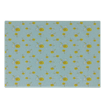 Ambesonne Bee Tempered Glass Cutting Board Outline of Insects Multicolor