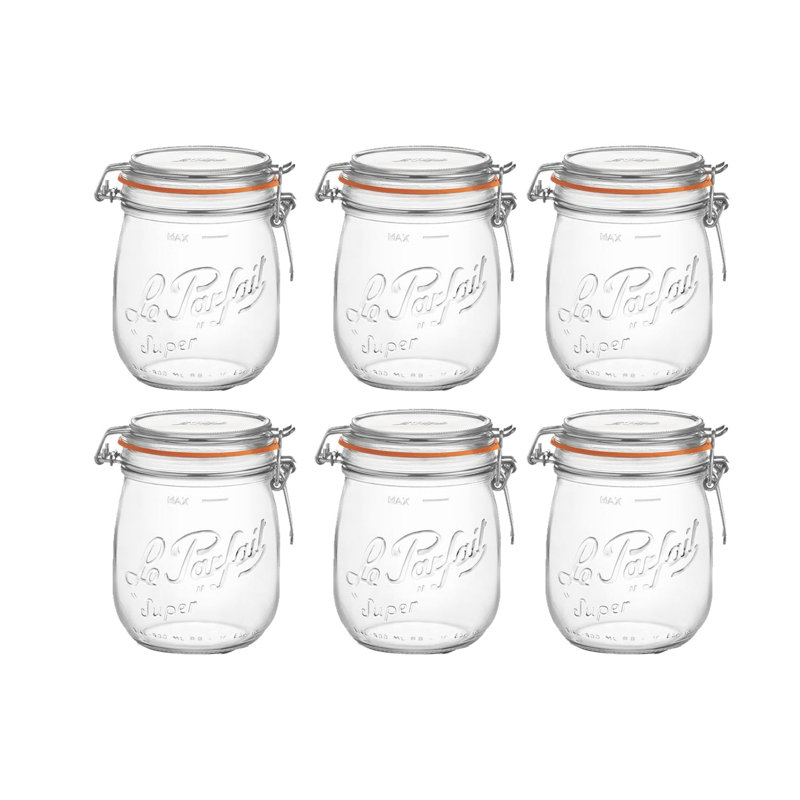 Super Preserve Glass Jar - Set of 6, 750 ml