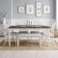 Ensemble de table de salle à manger six pièces avec quatre chaises rembourrées et banc-859789974