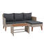 Ensemble de canapé modulaire d'extérieur 3 pièces