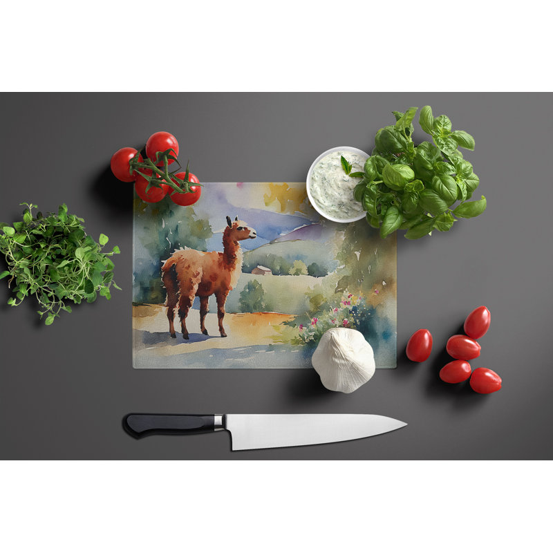 Llama Glass Cutting Board Large