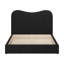 Structure de lit tapissier en velours noir