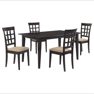 Henin Cappuccino and Beige 5-piece Dining Set