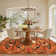 Goldene Boho Washable Botanical Orange Area Rugs for Living Room, Low-Pile Floral Rug with Non Slip Backing For Bedroom Dining Room