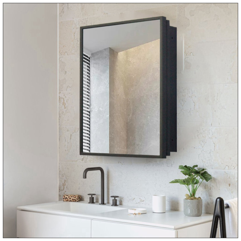 Armoire à pharmacie avec miroir Bloch, H 24 po x l 16 po x P 4,9 po