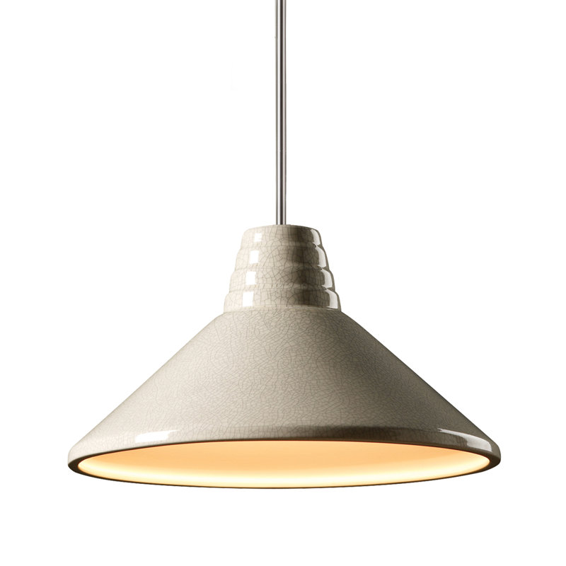 Roselle 1 - Light Cone Pendant, Polished Chrome, White Crackle