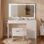Ensemble coiffeuse avec tabouret et miroir Maspeth