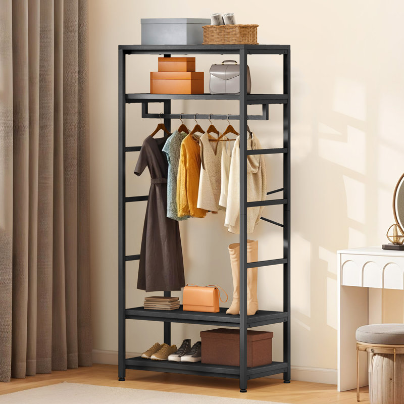 Bomer Hallway Coat and Shoe Storage，80 W Hall Tree, Black