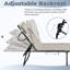 Chaise longue d'extérieur pliante 2 pièces, chaises de patio inclinables réglables avec coussin et poche latérale-1046221571