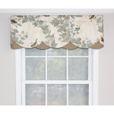 Windsong Floral Cotton Blend Scalloped 50'' W Window Valance