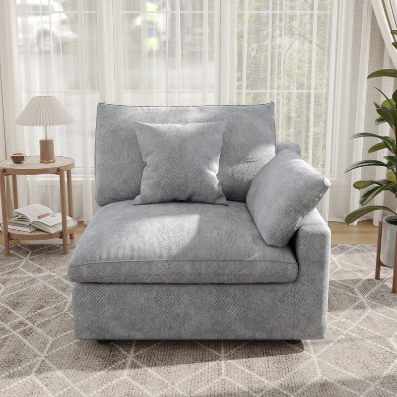 Kyna Linen Blend Slipper Chair, Gray