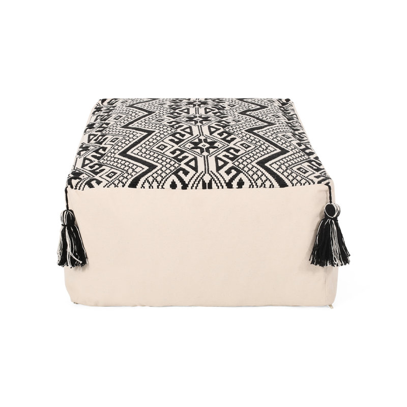 Rectangular Pouf - And Floor Cushion In Natural Black, 42"X24"X19", 200Lbs Weight Capacity, Decorative Feature, Spot Clean, Beads Filled Inside Black As Cushion, 42X24x19", 200Lb Limit, Stunning, With