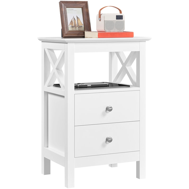 40cm W Bedside Table, White