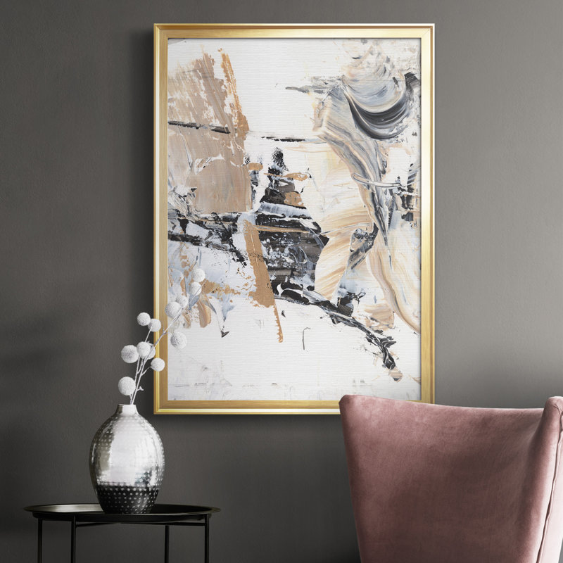 Toile encadrée de qualité supérieure Ruckus III - prête à être accrochée, Or, H 36,5 po x l 26,5 po x P 1 po