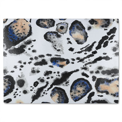 Leopard Print With Glass Chopping Board