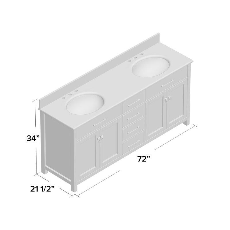 Slagelse 72" Double Bathroom Vanity Base Only, White