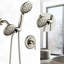Pomme de douche à 6 jets avec douchette à main en laiton brossé nickel brossé et 5 autres modes de jet Dimensions du colis: 11 po x 5,7 po