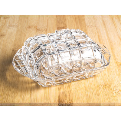 Rosdorf Park Asmar Porcelain Lead Crystal Stainless Steel Butter Dish Serving Dish