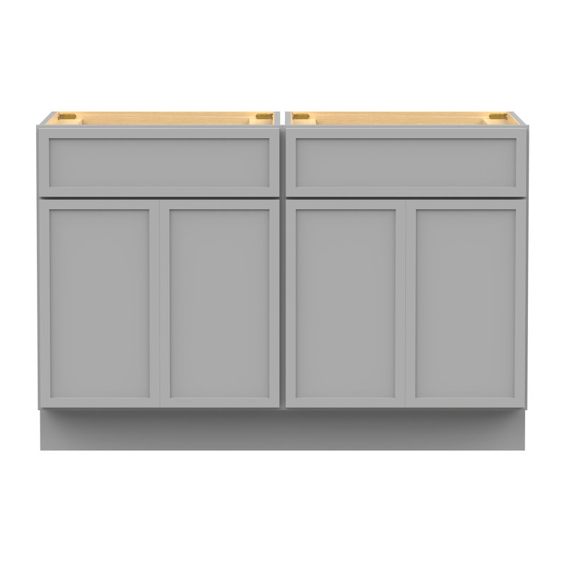48" Double Bathroom Vanity Base Only, Gray