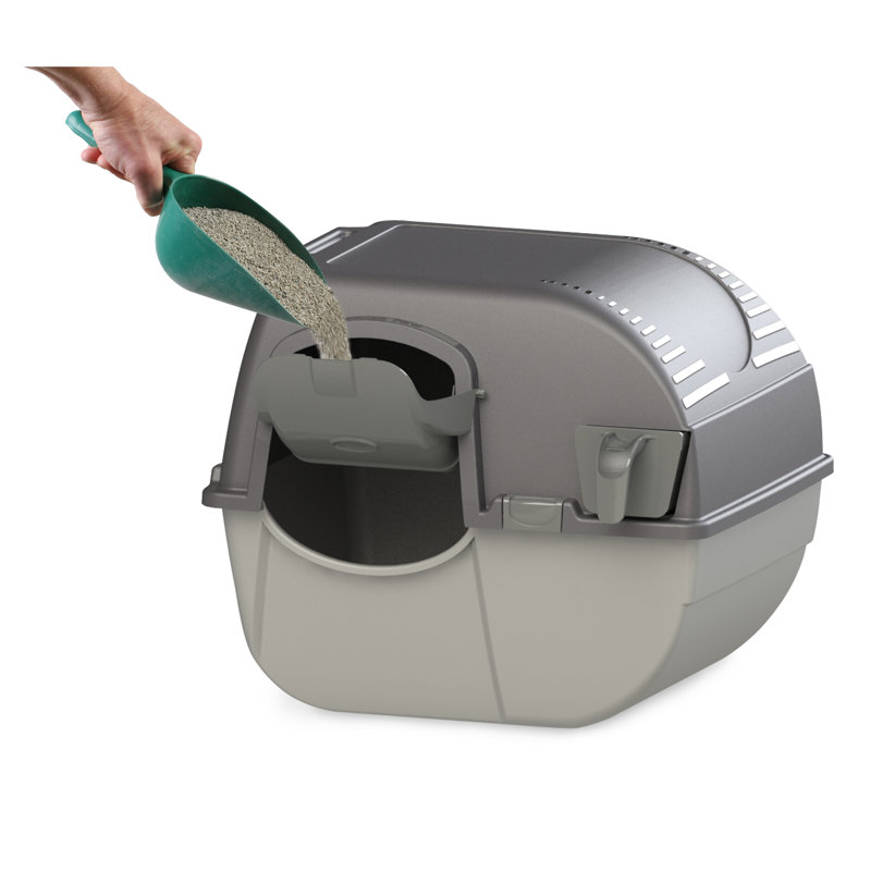 Plastic Enclosed Self-Cleaning Litter Box with Scoop