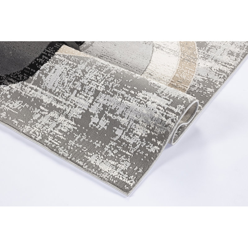Tapis à motif géométrique transitionnel de la collection Odena, Rectangulaire 2 pi x 3 pi