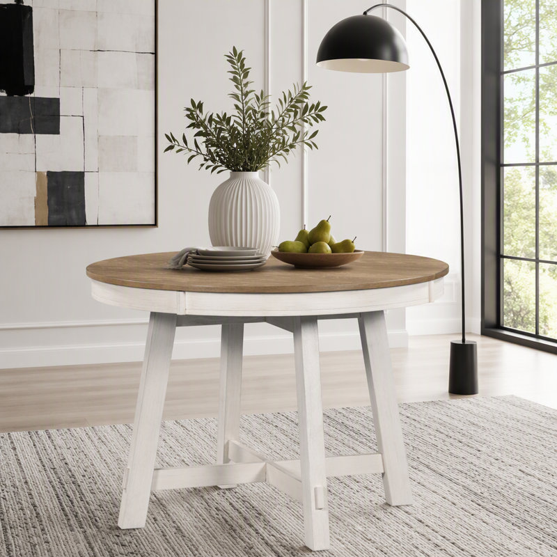 Table de salle à manger extensible Farmhouse, Blanc antique
