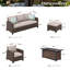 Ensemble de conversation pour patio en osier 9 personnes avec foyer Salem-87054263-87292006