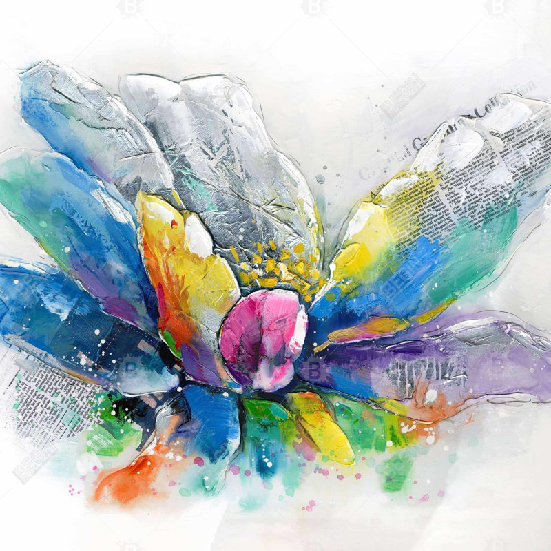 " Abstract Flower With Newspaper "