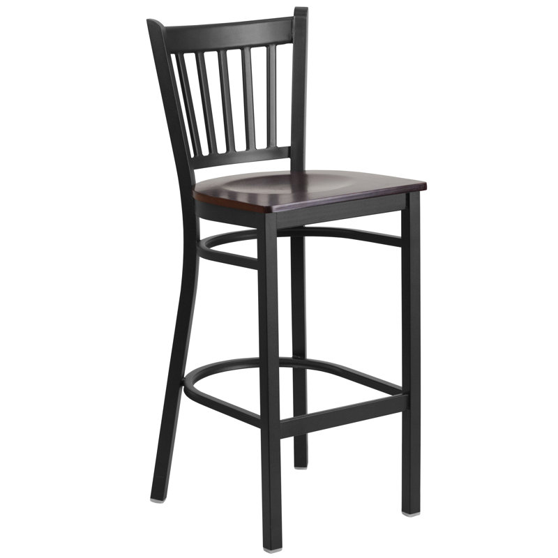 Tabouret de bar 43 po avec coussin Clairah Series, Noyer