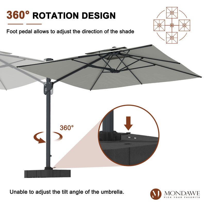 Parasol en porte-à-faux Angelia, gris