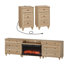 Farmhouse Living Room Table Set, 105" Fireplace Tv Stand & Two End Tables