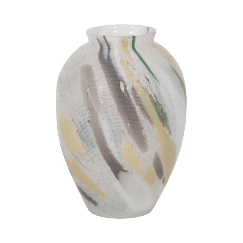 Modern glass vase, H 9 po x l 7 po x P 7 po