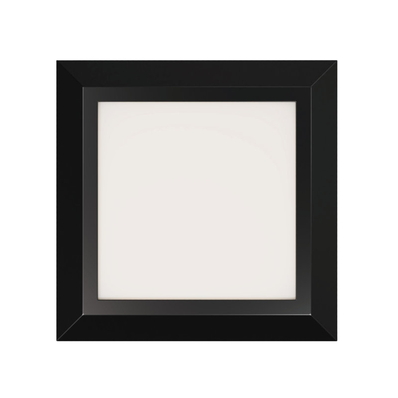 LED Flush Mount, Black, 0.56'' H x 5'' W x 5'' D