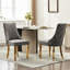 Chaises de salle à manger en rayonne grise de 2 pièces en rayonne, American Traditional, pieds en acier inoxydable plaqué or, haut pour une assise confortable en chenille traditionnelle 2 pièces et triple élastique-1075075568-1075075469