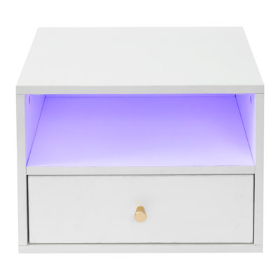 Floating Bedside Cabinet Floating Nightstand With Slide Drawers