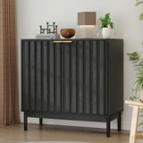 Buffet 31 po, armoire d'appoint, buffet cannelé avec rangement