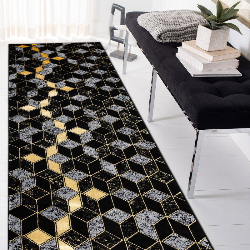 Karlov Geometric Area Rug, Runner 70 x 300cm
