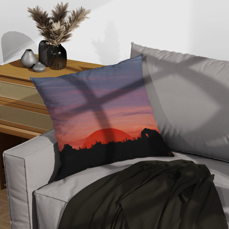 Desert Sunset Throw Pillow, 16"H x 16"W