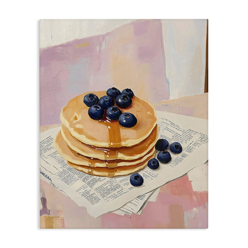 Crêpes aux bleuets avec toile sirop, design par The Prints Vibe, 48 x 36