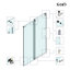 Porte de baignoire coulissante simple sans cadre de 72 à 77 po x H 60 po avec verre trempé transparent de 3/8 po (10 mm), film incassable et localisateur de trou d'installation - Rail supérieur rond-118090947