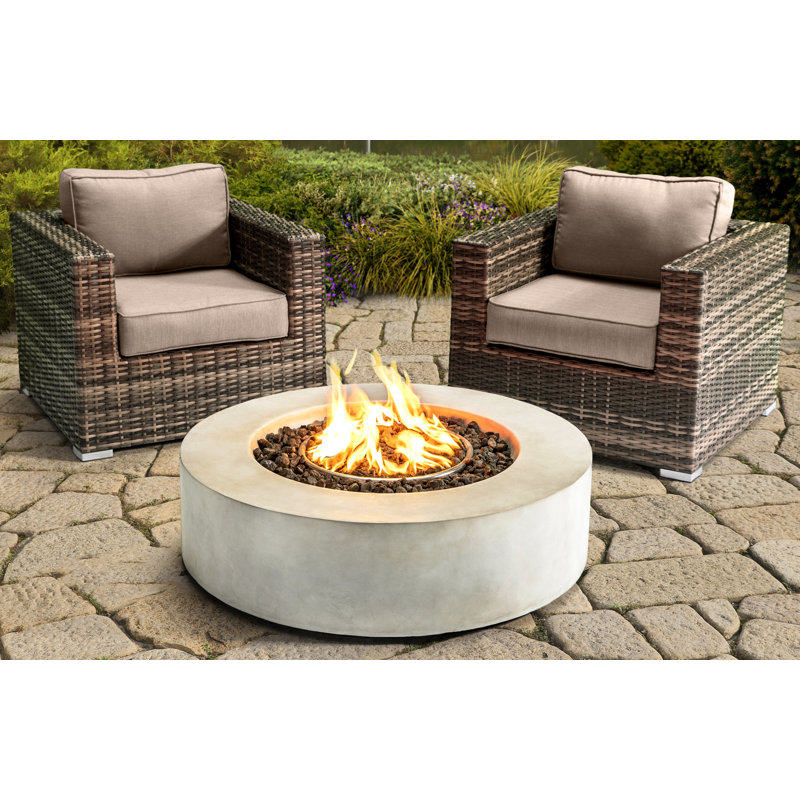 Ensemble de conversation pour 2 personnes avec foyer et coussins Sunbrella Lsi, Beige