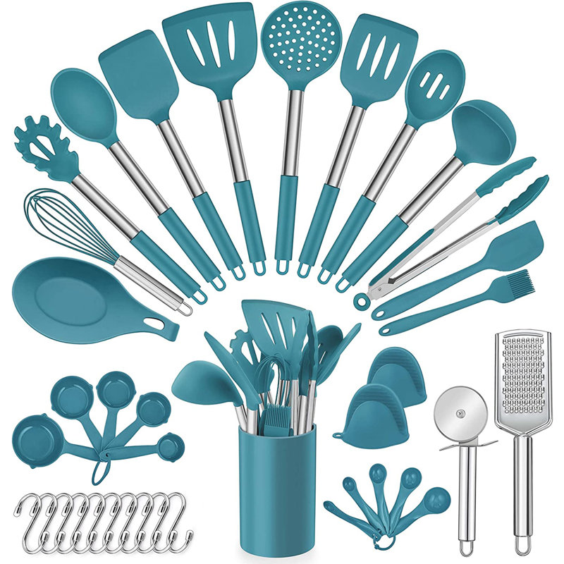 Ensemble d'ustensiles en silicone Wuyi, Bleu