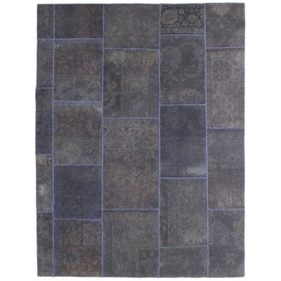 Tapis unique bleu / ivoire 7 pi 1 po x 9 pi 4 po New Age